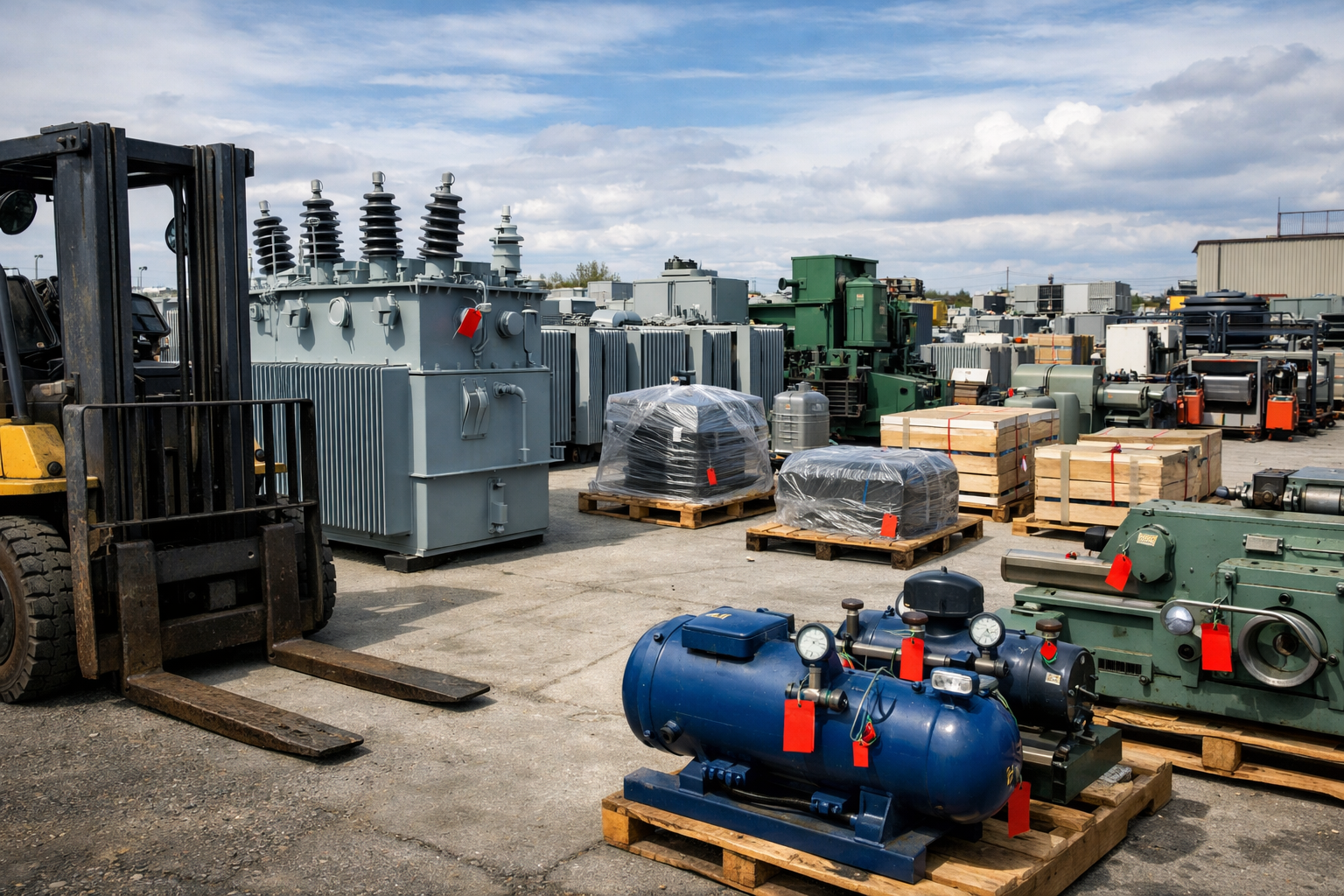 Rows of inspected industrial equipment